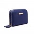 LP6680 - Miss Lulu Leather Look Double Zipped Coin Purse Navy